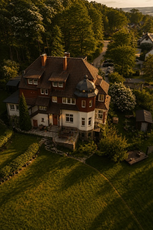 Das Haus aus der Vogelperspektive
